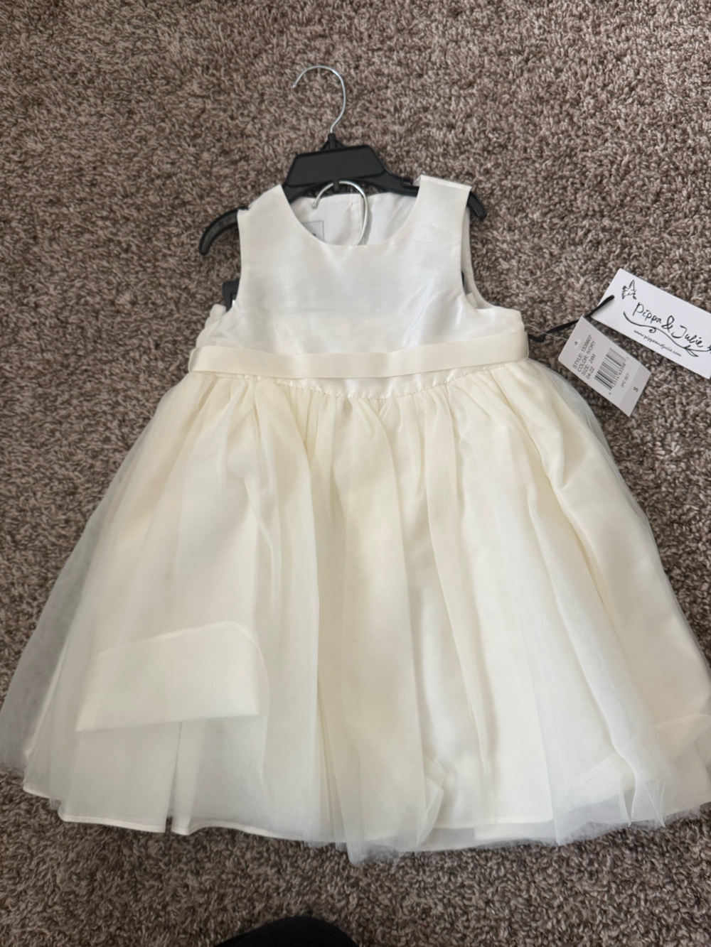 Pippa & Julie 2 Piece Ivory Shantung Ballerina Ivory Formal Dress 24M